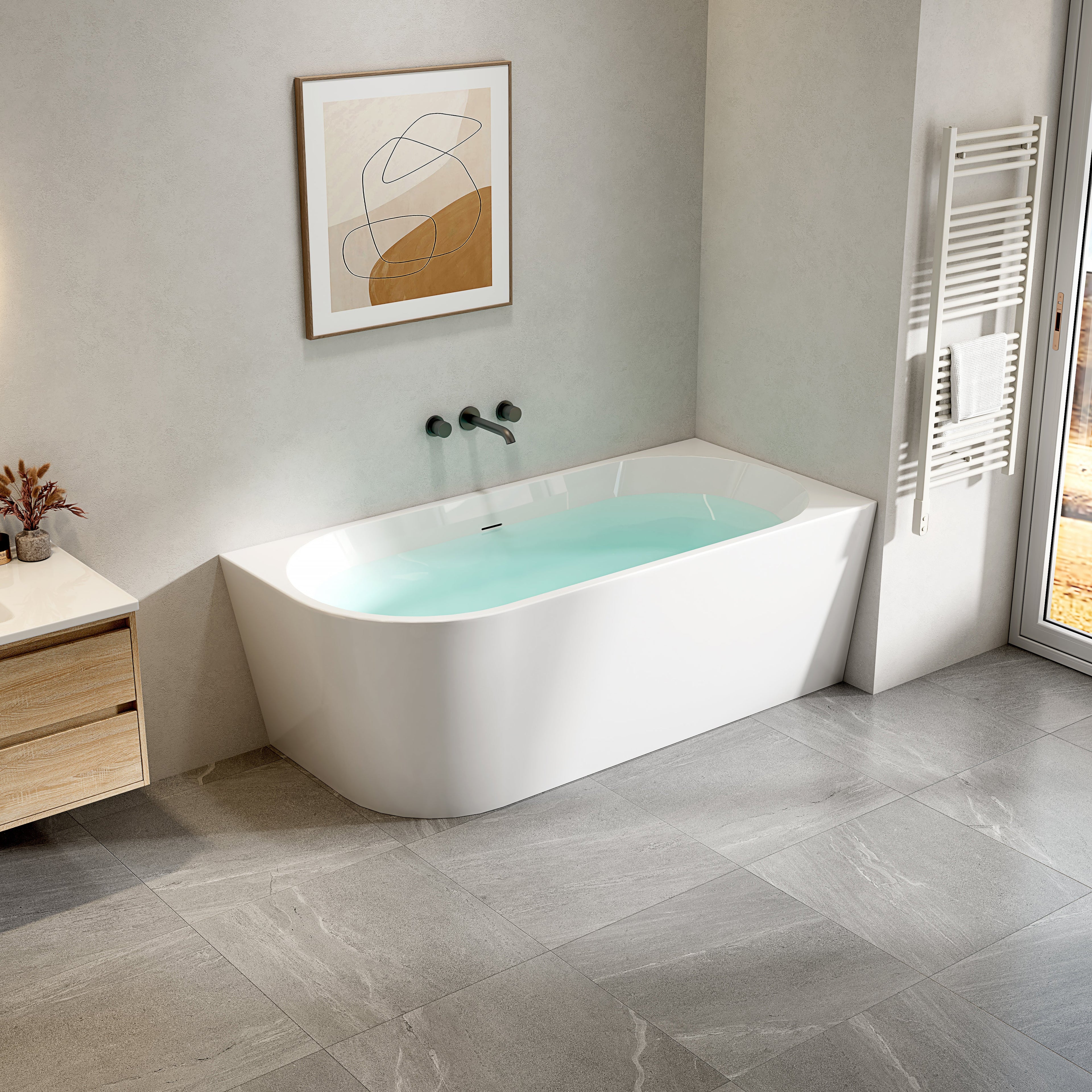 Hoekbad Rechts 170x78x58