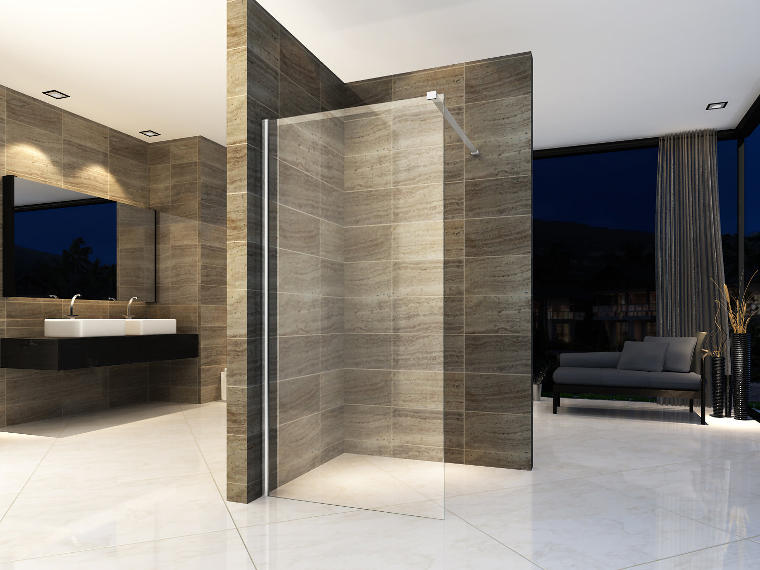 Douchewand Inloopdouche helder glas 160 x 20