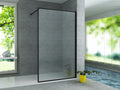 Douchewand Inloopdouche met kader mat zwart 140 x 200