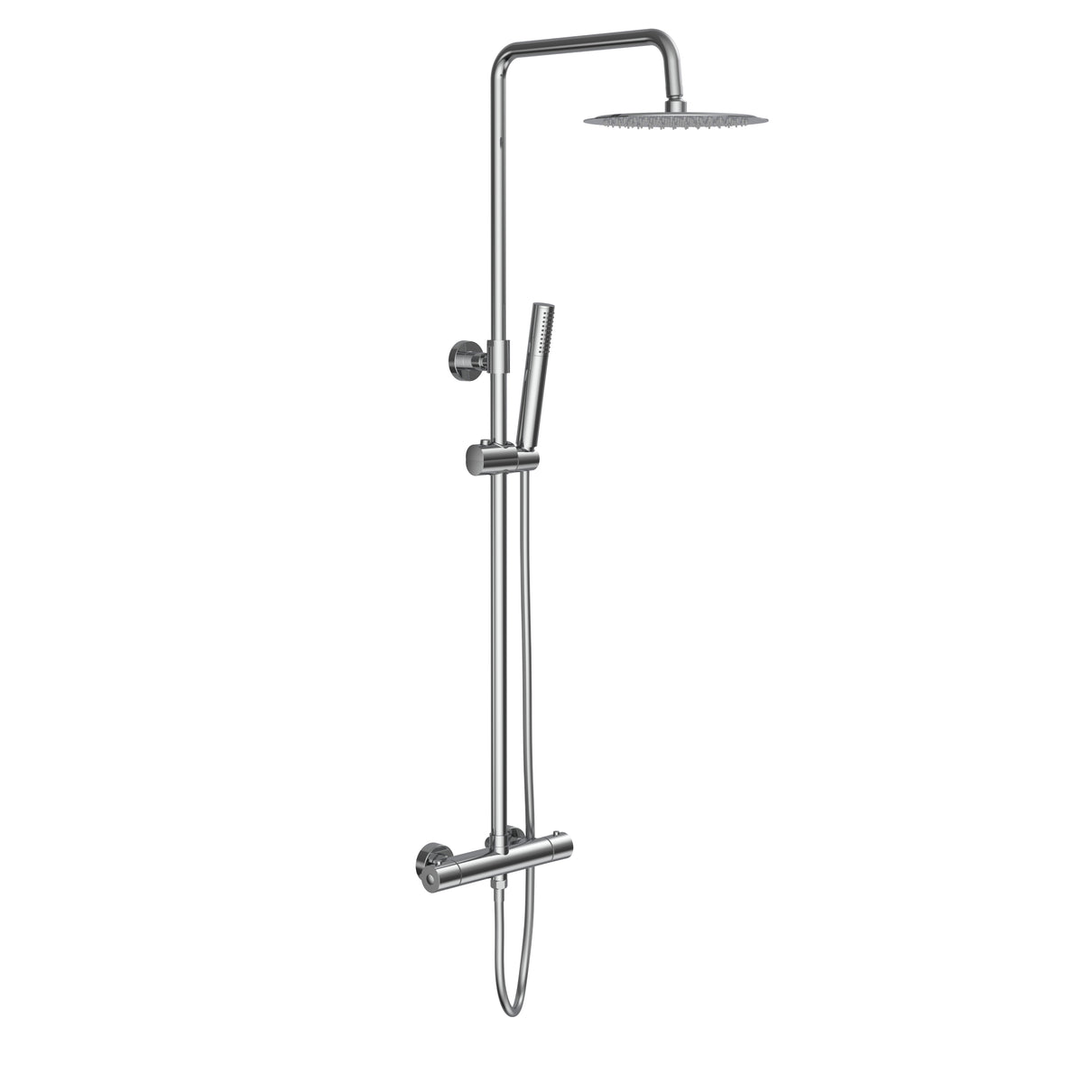 ALONI OPTIMA RONDO REGENDOUCHESET - THERMOSTATISCH - OPBOUW - COOL TOUCH - BELGAQUA - CHROOM