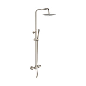 ALONI OPTIMA RONDO REGENDOUCHESET - THERMOSTATISCH - OPBOUW - COOL TOUCH - BELGAQUA - GEBORSTELD RVS