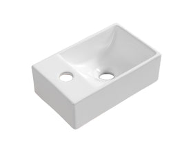 ALONI FONTEIN - ZONDER OVERLOOP - KRAANGAT LINKS - KERAMIEK - 30,5X11X19CM - GLANZEND WIT