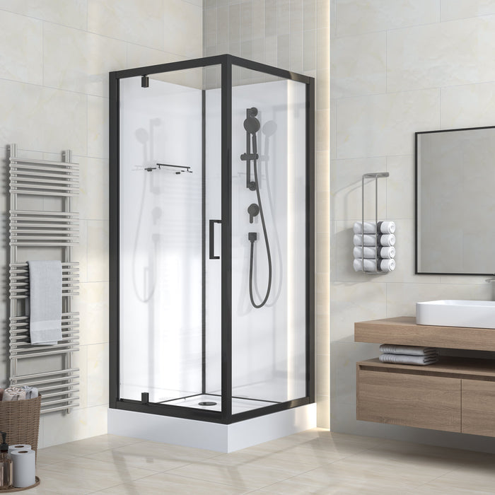 RIMO COMPLETE DOUCHECABINE MET DRAAIDEUR - OMKEERBAAR - - - HELDER GLAS