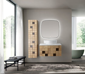 MIMOZA WASTAFELONDERKAST - 1 LADE - GREEPLOOS - SOFT CLOSE – 79X40X52 CM - LICHT EIKEN