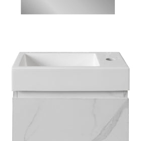 ALONI FONTEIN - ZONDER OVERLOOP - KRAANGAT LINKS OF RECHTS - KUNSTMARMER - 40X10,5X22,5CM - MAT WIT
