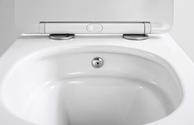 ALONI PRO HANGTOILET MET BIDET - TORNADO FLUSH - RANDLOOS - MET BIDETKRAAN KOUD EN WARM WATER - MET ZITTING - 52,5CM - GLANZEND WIT