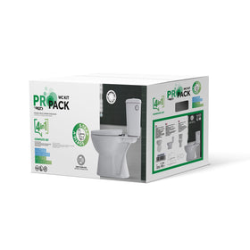 ALONI PRO DUOBLOK - STAAND TOILET - RANDLOOS - S-TRAP - VLOERUITLAAT - MET RESERVOIR - MET SPOELMECHANISME - DUBBELE SPOELFUNCTIE 4/6L - MET ZITTING - SOFTCLOSE - QUICK RELEASE - 39X73X67 CM - WIT