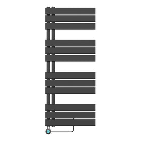 BELRAD ELEKTRISCHE HANDDOEKDROGER - MET DIGITALE, PROGRAMEERBARE THERMOSTAAT - AANSLUITING LINKS - 593W - 1200X500 MM - MAT ZWART