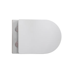 MUFFLY HANGTOILET MET RIBBEL - RANDLOOS - TORNADO FLUSH - MET ZITTING - DUROPLAST - SOFT CLOSE - QUICK RELEASE - KERAMIEK - 36,5X52X34,6 CM - GLANZEND WIT