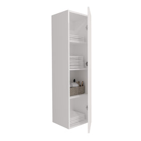 ELITE KOLOMKAST MET HORIZONTAAL RELIËF (135CM) - MAT WIT
