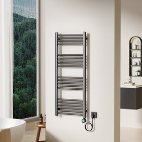 BELRAD ELEKTRISCHE HANDDOEKDROGER - MET DIGITALE, PROGRAMEERBARE THERMOSTAAT - SMART WIFI - AANSLUITING RECHTS - 700W - 1200X500 MM - GUNMETAL