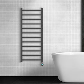 BELRAD ELEKTRISCHE HANDDOEKDROGER - MET DIGITALE, PROGRAMEERBARE THERMOSTAAT - AANSLUITING RECHTS - 413W - 1200X500 MM - MAT ZWART