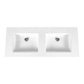 ALONI SOLID SURFACE DUBBELE WASTAFEL (120CM) - WIT