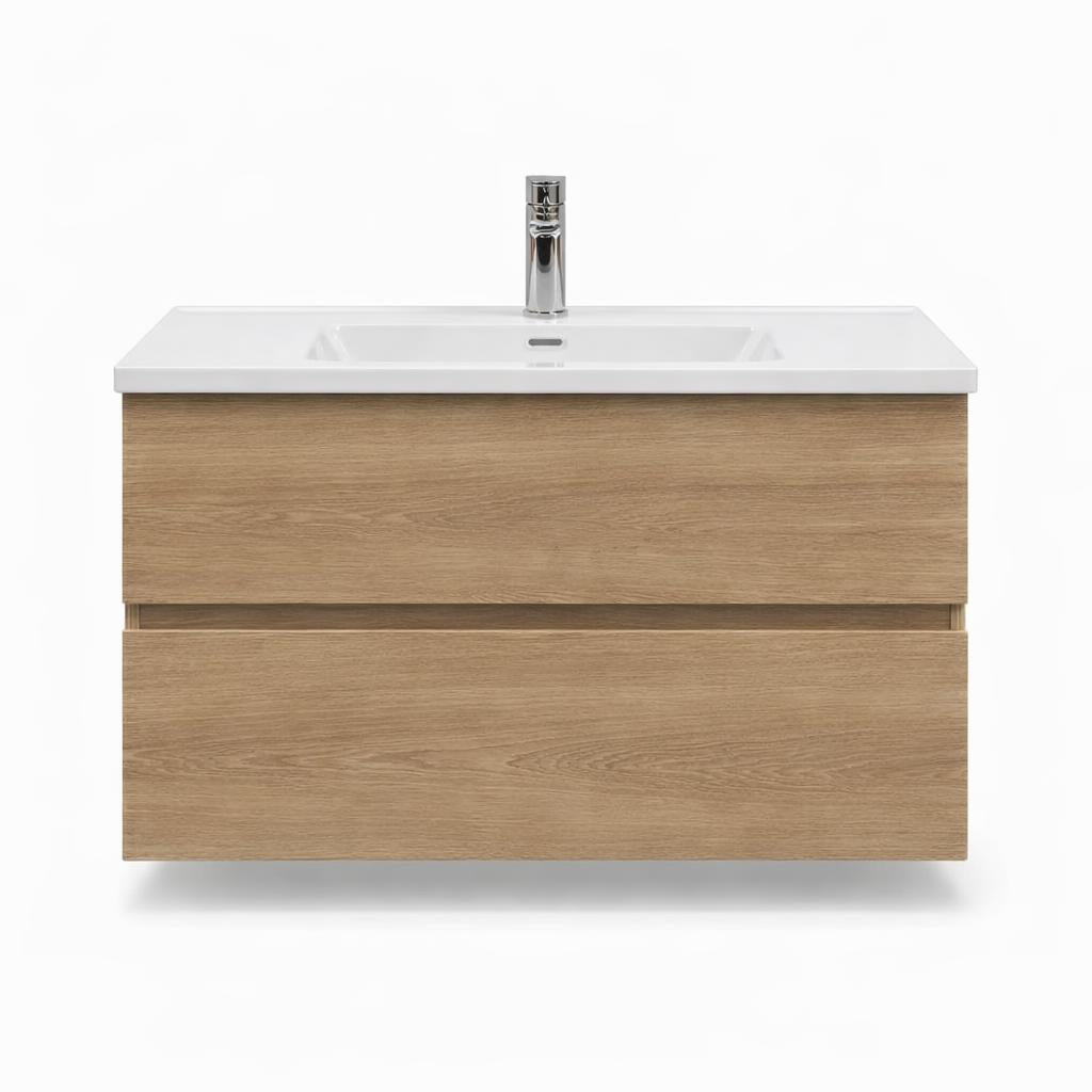 Badkamer meubelset ENKEL Eikgrijs mat 100 x 50 x 58 (b x d x h)
