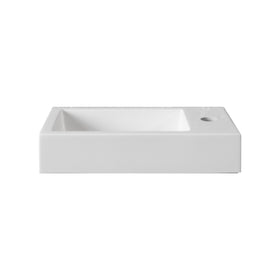 ALONI FONTEIN - ZONDER OVERLOOP - KRAANGAT LINKS OF RECHTS - KUNSTMARMER - 40X10,5X22,5CM - GLANZEND WIT