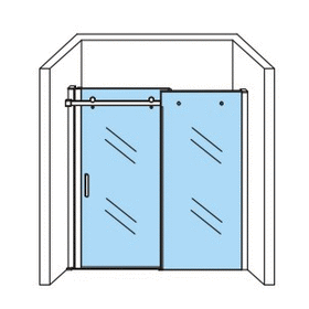 ALONI SCHUIFDEUR VOOR NIS - 1200 X 2000MM - CHROOM - HELDER GLAS