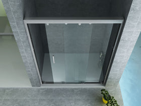 ALONI SCHUIFDEUR VOOR NIS - 3 DELIG - 1000 X 2000MM - CHROOM - HELDER GLAS
