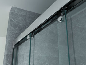 ALONI SCHUIFDEUR VOOR NIS - 3 DELIG - 1000 X 2000MM - CHROOM - HELDER GLAS