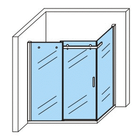ALONI DOUCHECABINE - SCHUIFDEUR EN ZIJWAND - 800 X 1200 X 1950MM - CHROOM - HELDER GLAS