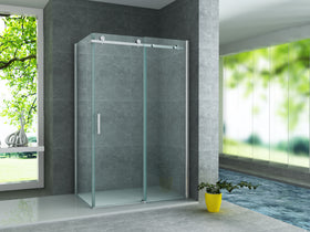 ALONI DOUCHECABINE - SCHUIFDEUR EN ZIJWAND - 800 X 1200 X 1950MM - CHROOM - HELDER GLAS