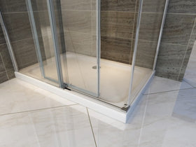 ALONI DOUCHECABINE - SCHUIFDEUR EN ZIJWAND - 800 X 1200 X 1950MM - CHROOM - HELDER GLAS