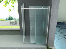 ALONI DOUCHECABINE - SCHUIFDEUR EN ZIJWAND - 800 X 1200 X 1950MM - CHROOM - HELDER GLAS