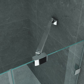 ALONI DOUCHECABINE - DRAAIDEUR, VAST WANDJE EN ZIJWAND - 800 X 1200 X 1950MM - CHROOM - HELDER GLAS