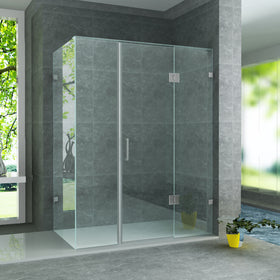 ALONI DOUCHECABINE - DRAAIDEUR, 2 VASTE WANDJES EN ZIJWAND - 900 X 1200 X 1950MM - CHROOM - HELDER GLAS