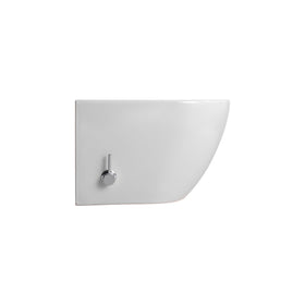 DARLO HANGTOILET MET BIDET - RANDLOOS - MET BIDETKRAAN KOUD EN WARM WATER - ZONDER ZITTING - COMPACT 49 CM - GLANZEND WIT