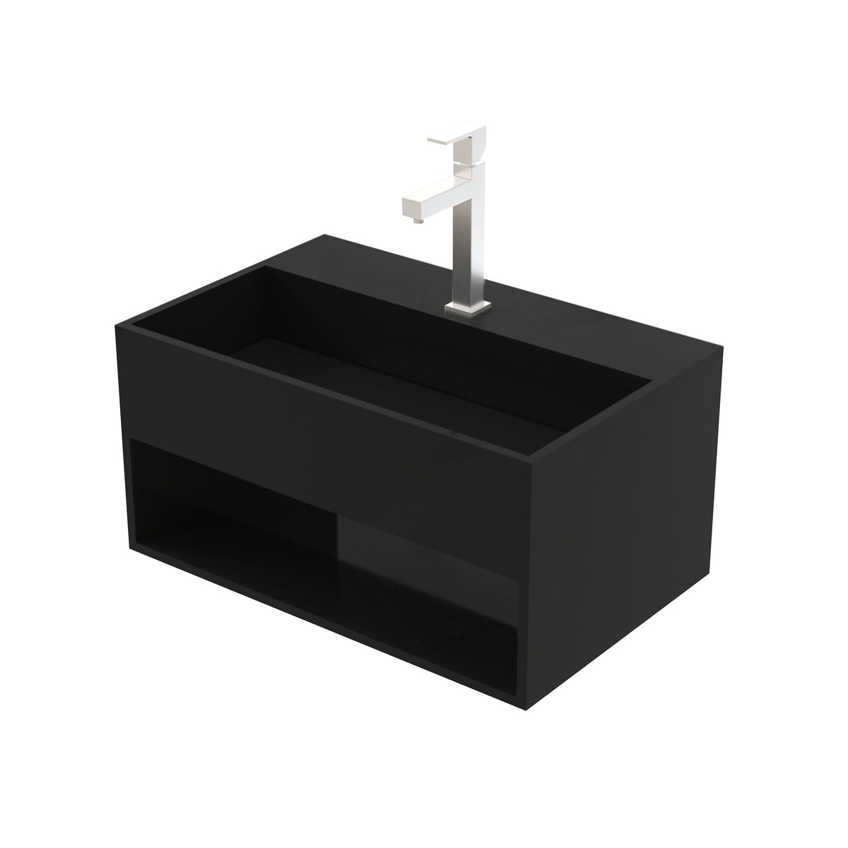 SOLID SURFACE WASTAFEL MET ONZICHTBARE AFVOER EN UITSPARING ( )
