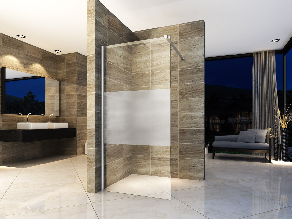 ALONI INLOOPDOUCHE - - - HELDER GLAS MET MATTE STROOK