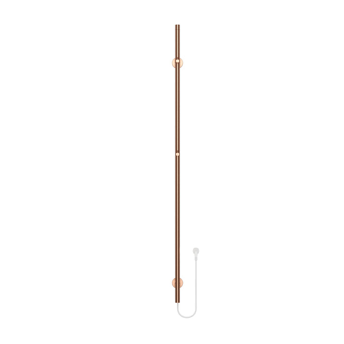 BELRAD ELEKTRISCHE STAAFHANDDOEKDROGER - ENKEL - MET DIGITALE, PROGRAMEERBARE THERMOSTAAT - 60W - Ø2,5CM - 150X6,3X12,7 CM - GEBORSTELD KOPER
