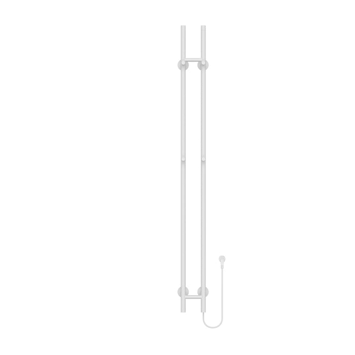 BELRAD ELEKTRISCHE STAAFHANDDOEKDROGER - DUBBEL - MET DIGITALE, PROGRAMEERBARE THERMOSTAAT - 120W - Ø2,5CM - 150X16,8X12,7 CM - GLANZEND WIT