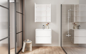 ALONI HAYAT WASTAFELONDERKAST - 2 LADES - SOFTCLOSE - GREEPLOOS - 59,5X50X45 CM - GLANZEND WIT