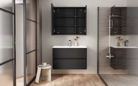 ALONI HAYAT WASTAFELONDERKAST - 2 LADES - SOFTCLOSE - GREEPLOOS - 79,5X50X45 CM - MAT ZWART