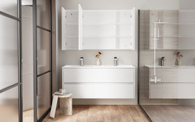 ALONI HAYAT WASTAFELONDERKAST - 2 LADES - SOFTCLOSE - GREEPLOOS - 119,5X50X45 CM - GLANZEND WIT