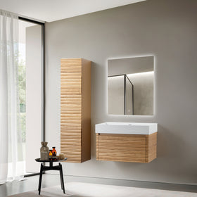 KAMELLIA WASTAFELONDERKAST - 1 LADE - GREEPLOOS - SOFT CLOSE – 79X40X52 CM - LICHT WALNOTEN