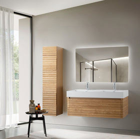 KAMELLIA KOLOMKAST - 2 DEUREN - GREEPLOOS - SOFT CLOSE - OMKEERBAAR - 35X160X35 CM - LICHT WALNOTEN
