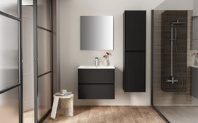 ALONI HAYAT WASTAFELONDERKAST - 2 LADES - SOFTCLOSE - GREEPLOOS - 59,5X50X45 CM - MAT ZWART