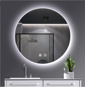 ALONI OMEGA SPIEGEL - MET LED VERLICHTING - ROND - ZONDER LIJST - MET VERWARMING - KLEURTEMPERATUUR LED 3500-6500K - 100CM