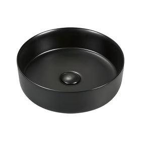 ALONI FIRA WASKOM - OPBOUW - ZONDER OVERLOOP - ZONDER KRAANGAT - MET CLICK WASTE - KERAMIEK - 36X12,5X36 CM - MAT ZWART