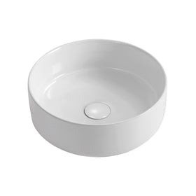 ALONI FIRA WASKOM - OPBOUW - ZONDER OVERLOOP - ZONDER KRAANGAT - MET CLICK WASTE - KERAMIEK - 36X12,5X36 CM - GLANZEND WIT