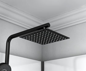 MARANI COMPLETE DOUCHECABINE MET SCHUIFDEUR - OMKEERBAAR - 110X225X80 CM - MAT ZWART - GRIJS ROOKGLAS