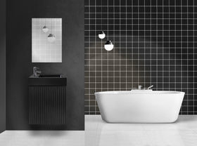 ALONI MIKARO TOILETMEUBELONDERKAST - 1 DEUR - RECHTS - MET GREEP - SOFT CLOSE - 40X50X22,3CM - ZWART EIKEN