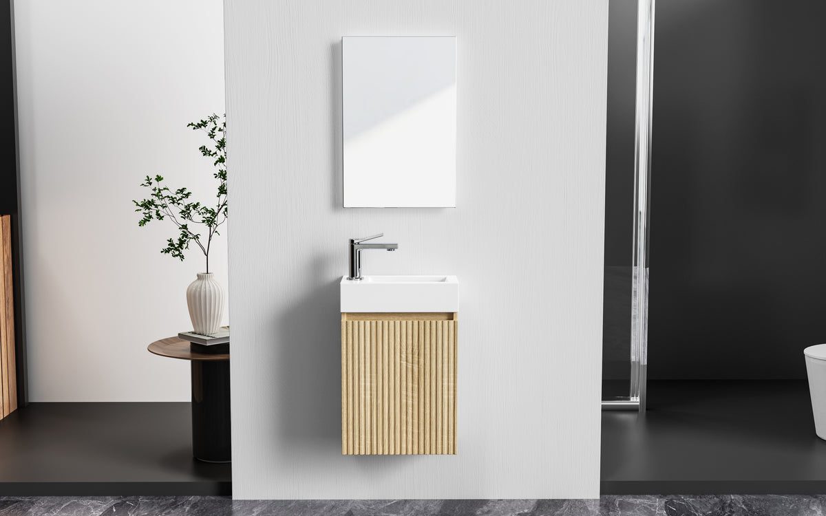 ALONI MIKARO TOILETSPIEGEL - MET LIJST - 40X60X1,9 CM - LICHT EIKEN