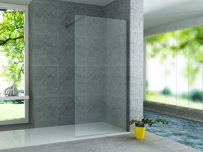 ALONI GLASWAND VOOR INLOOPDOUCHE - - HELDER GLAS