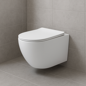ALONI PRO HANGTOILET - TORNADO FLUSH - RANDLOOS - MET ZITTING - DUROPLAST - SOFT CLOSE - QUICK RELEASE - COMPACT 49 CM - 36X32X49 CM - GLANZEND WIT