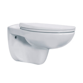 ALONI PRO HANGTOILET - RANDLOOS - MET ZITTING - THERMOPLAST (PP) - SOFT CLOSE - QUICK RELEASE - 35,5X41X54,5 CM - GLANZEND WIT