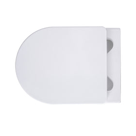 ALONI PRO HANGTOILET - RANDLOOS - MET ZITTING - DUROPLAST - SOFT CLOSE - QUICK RELEASE - COMPACT 49 CM - 36X25X49 CM - GLANZEND WIT