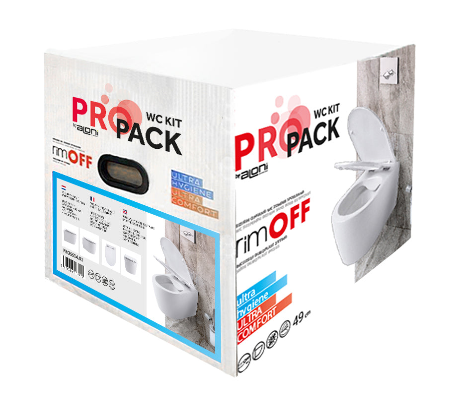 ALONI PRO HANGTOILET - RANDLOOS - MET ZITTING - DUROPLAST - SOFT CLOSE - QUICK RELEASE - COMPACT